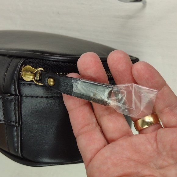 Swanky Badger Black Leather Like Men's Zip Around Sundries Shaving Travel Bag - Picture 6 of 13